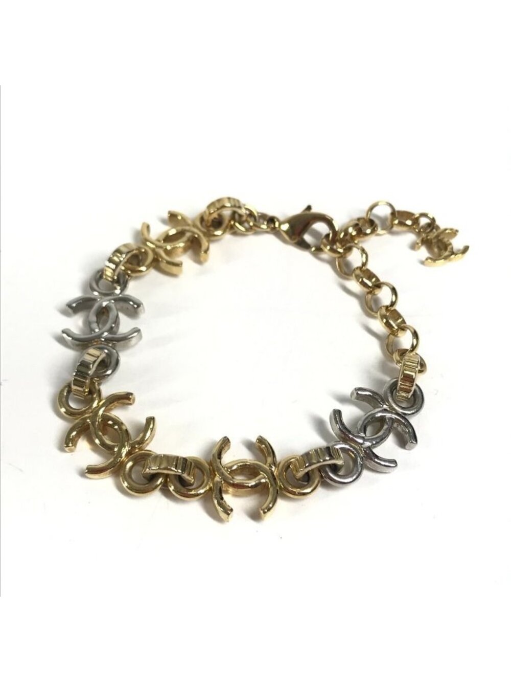 Chanel Bracelet CC Logo Chain Metal Gold